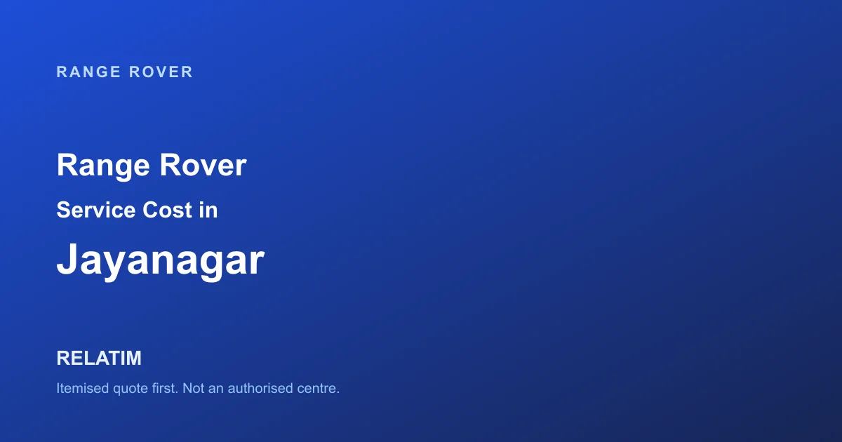 Range Rover Service Cost in Jayanagar, Bangalore